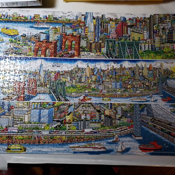 Puzzle 1000 pc Along The East River Charles Fazzino 27x19 TCG Toys 3D Pop Art - Picture 4 of 14
